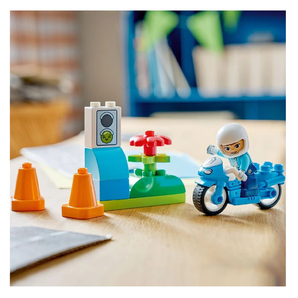 Lego Duplo Town Blue Police Motorcycle