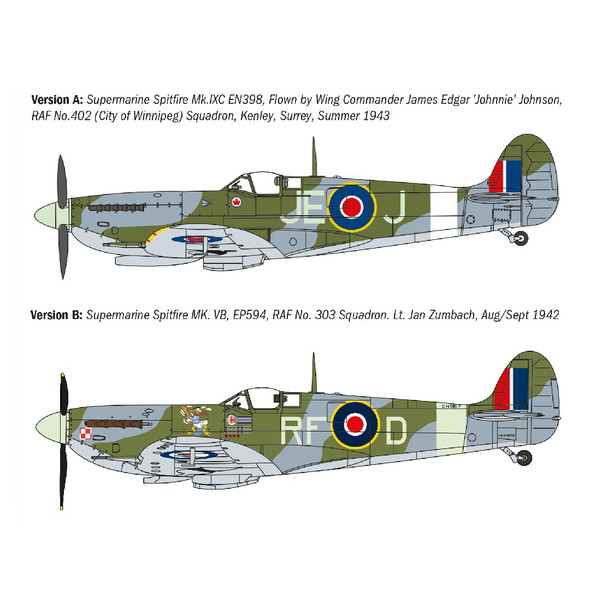 Italeri Spitfire Mk.V / Mk IX Aces Fighter Plane