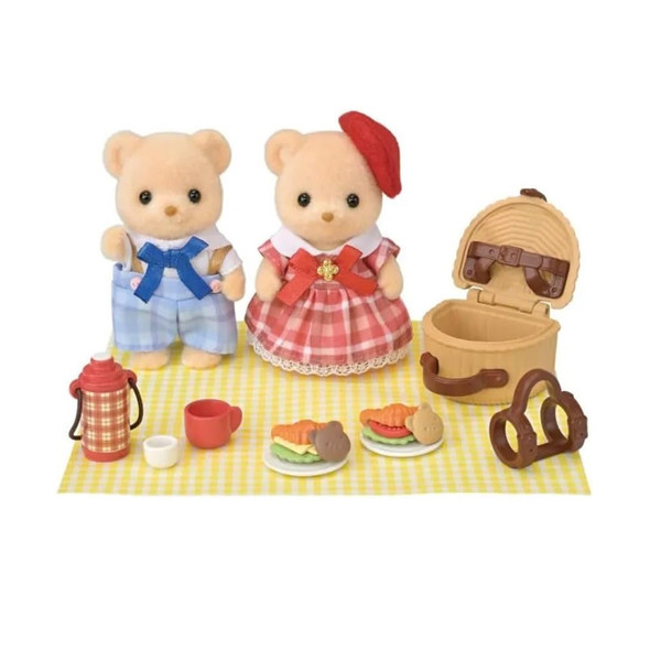 Sylvanian Biscuit Bear Sister & Brother - Delicious Picnic