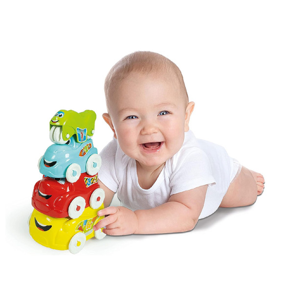 Baby Clementoni Fun Vehicles 4 Piece Playset, Bus, Truck, Car & Motorbike