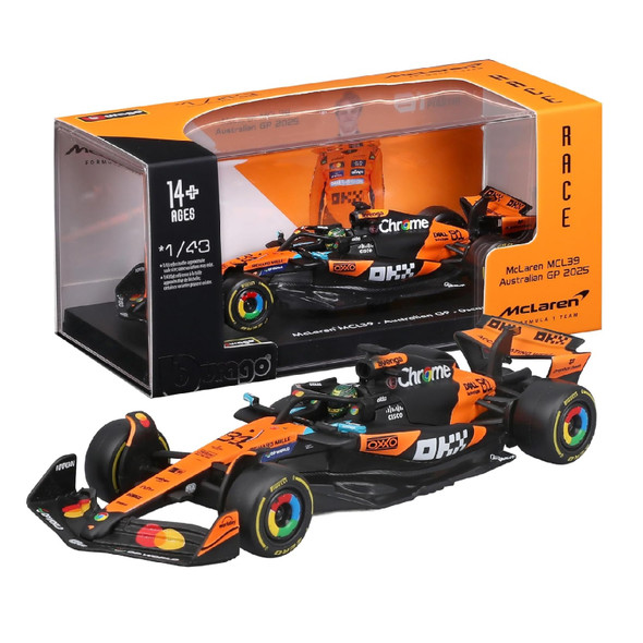 Bburago 1:43 F1 Mclaren Mcl39 2025 Piastri With Helmet