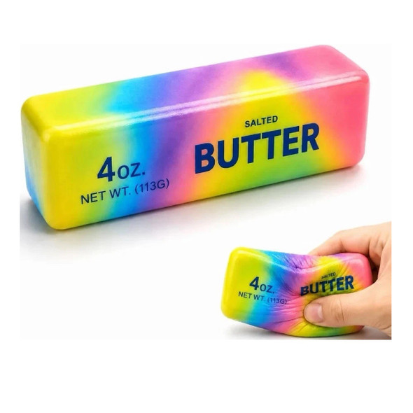 Rainbow Butter Medium Slow Rising Squeezy Squishy