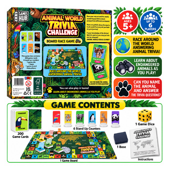 Race Around The Animal World Board Game