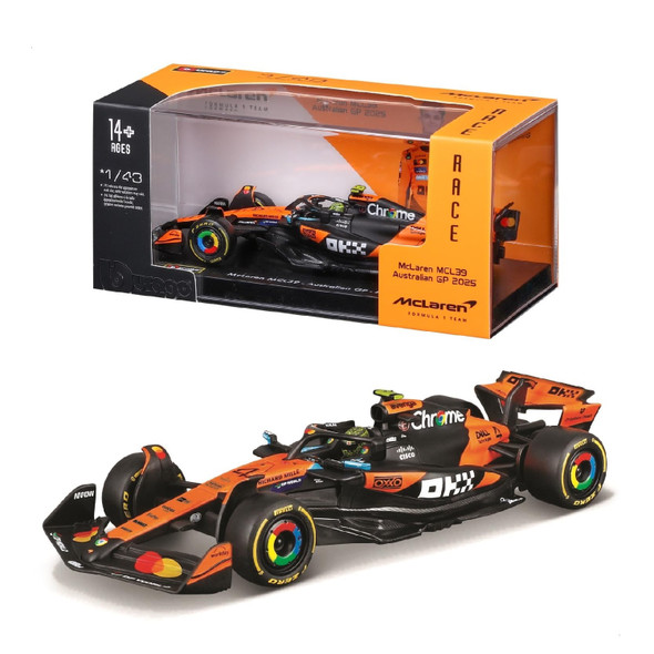 Bburago 1:43 F1 Mclaren Mcl39 2025 Norris With Helmet Diecast Model