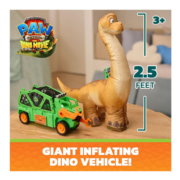 Paw Patrol The Dino Movie Megasaurus Dino Vehicle & Inflatable Dinosaur