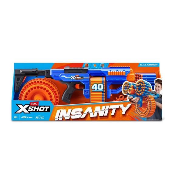 X Shot Insanity Blitz Hammer With 48 Nerf Darts