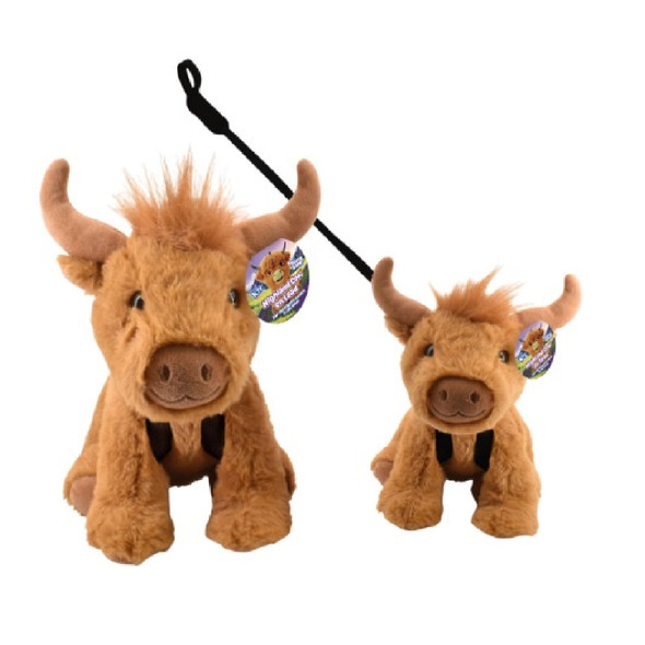 Kandy Toys Highland Cow On Lead Plush Toy