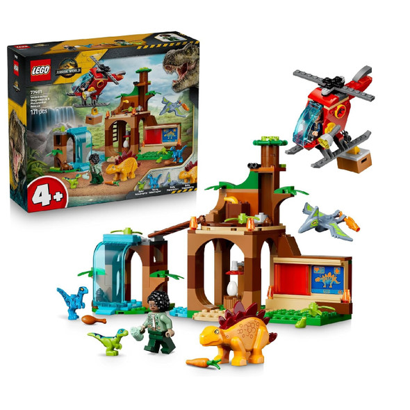 Lego Jurassic World 77981 Velociraptor, Stegosaurus & Pteranodon Rescue Set