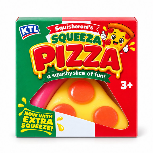 Squishy Pizza Slice In Brightly Coloured Box