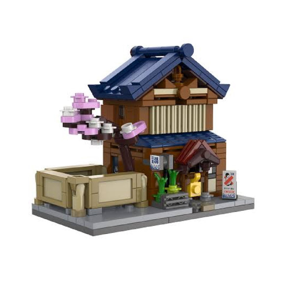 CaDA Mini Japanese Sento Bathhouse Building Set 352 Pieces