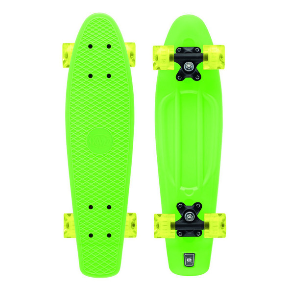 Xootz Kid's Retro Plastic Skateboard with LED Light Up Wheels Green 22-Inch