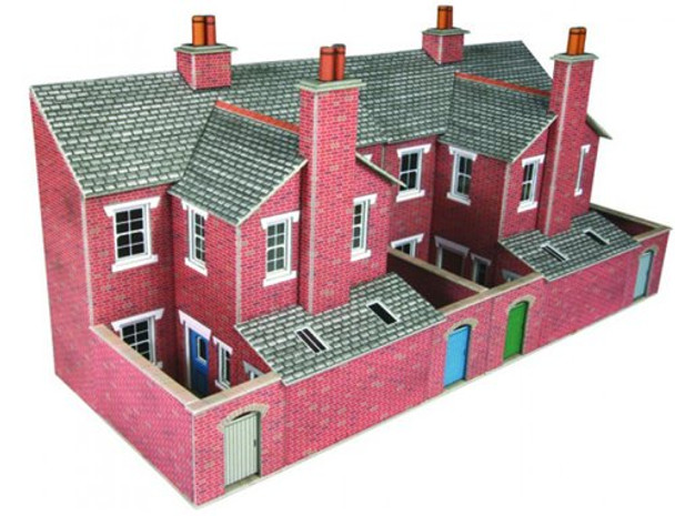 Metcalfe Po276 00/H0 Low Relief Red Brick Terraced House Backs