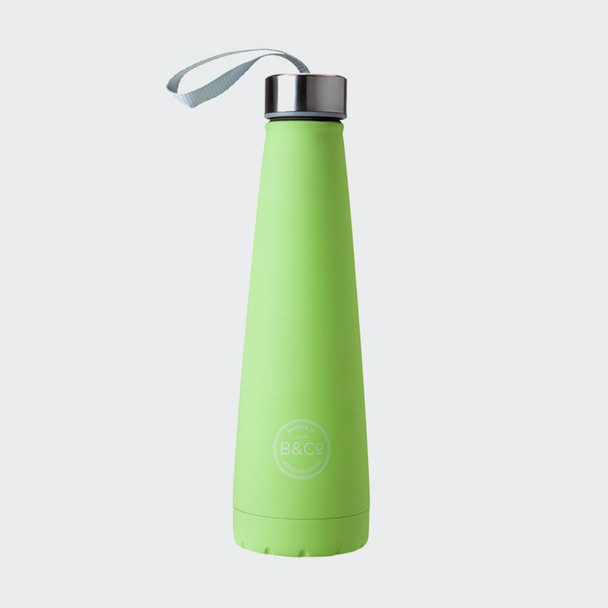 B&Co 450ml Conical Bottle Rubberised Apple Green