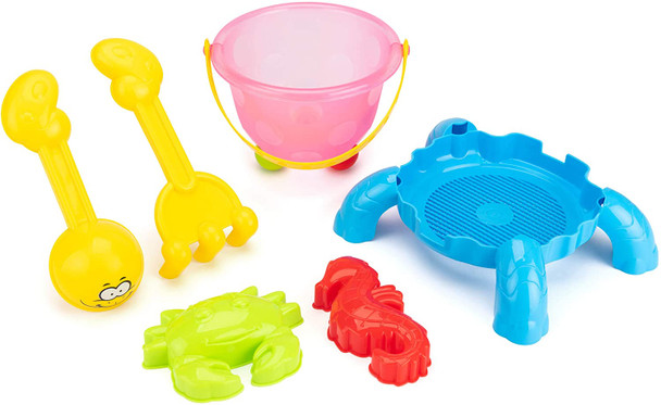 Yello 6 Piece Beach Bucket Set, Turtle Bucket With Accessories