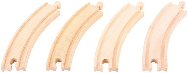 Bigjigs Wooden Railway Long Curves x 4