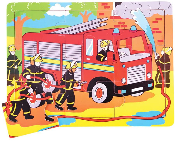 Bigjigs Wooden Tray Puzzle - Fire Engine