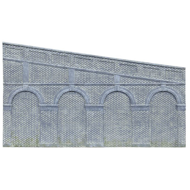 Hornby High Stepped Arched Retaining Walls X 2 (Engineers Blue Brick)