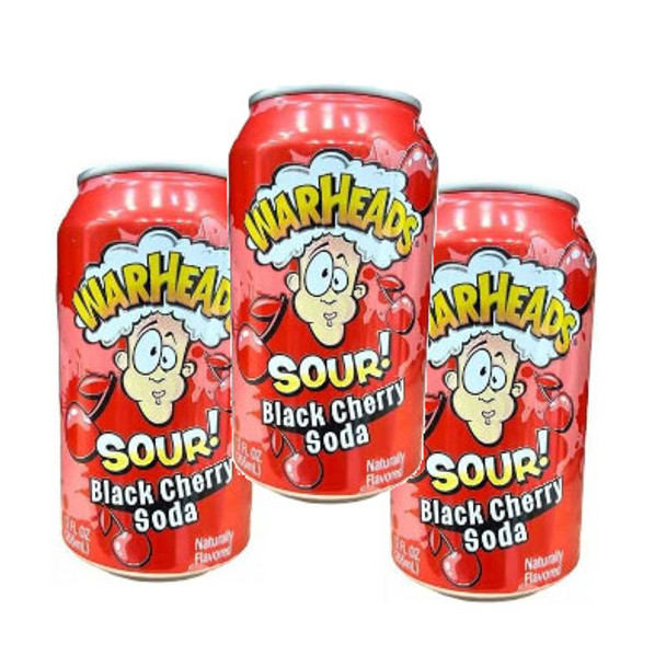 Warheads Black Cherry Sour Soda Pack Of 3