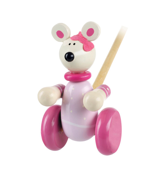 Orange Tree Toys Pink Mouse Push Along