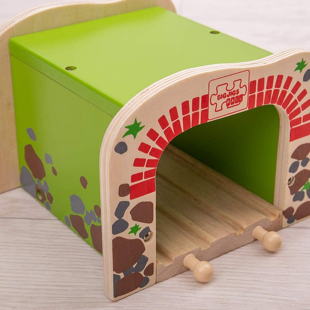 Bigjigs Wooden Railway Double Tunnel