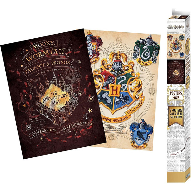 Harry Potter - Set of 2 Chibi Posters - Crest & Marauders Map