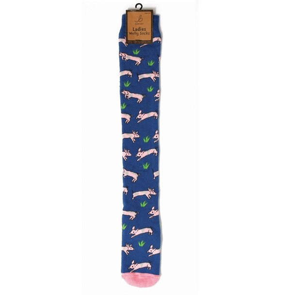 Bartleby Ladies Welly Socks - Pig Print
