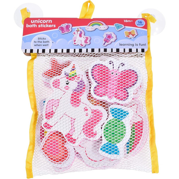 Infunbebe Foam Unicorn Bath Stickers Toy In Net Bag