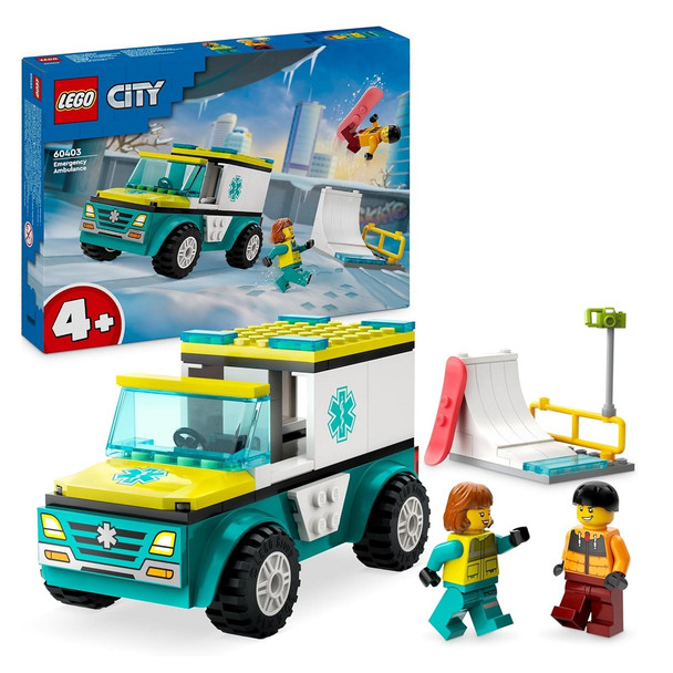 LEGO City Emergency Ambulance And Snowboarder