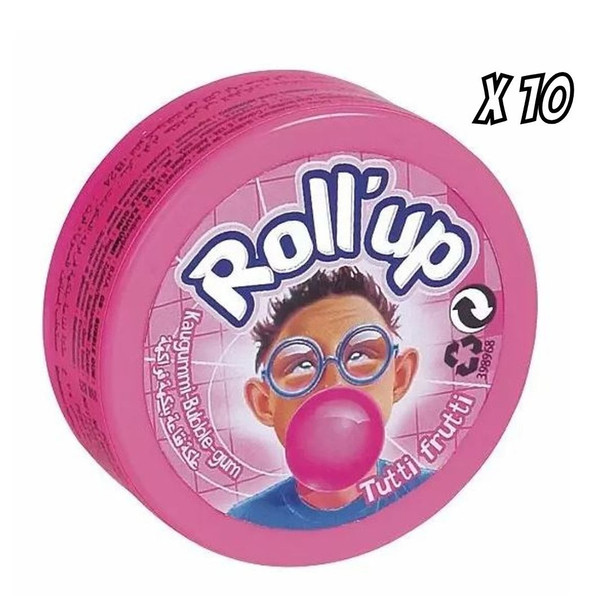 Lutti Roll Up Bubblegum Tutti Frutti Pack Of 10