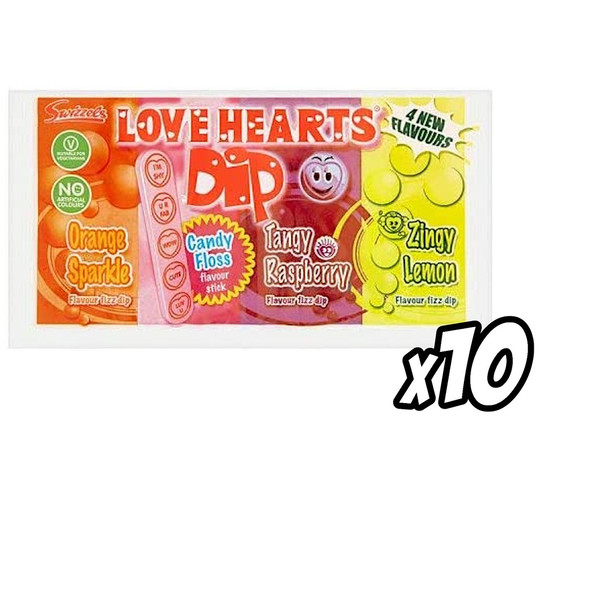Swizzels Love Hearts Dip 23G Pack Of 10
