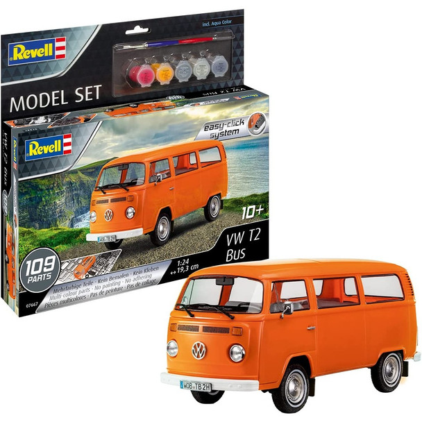 Revell Vw T2 Bus 1:24 Scale Model Kit With New Tool