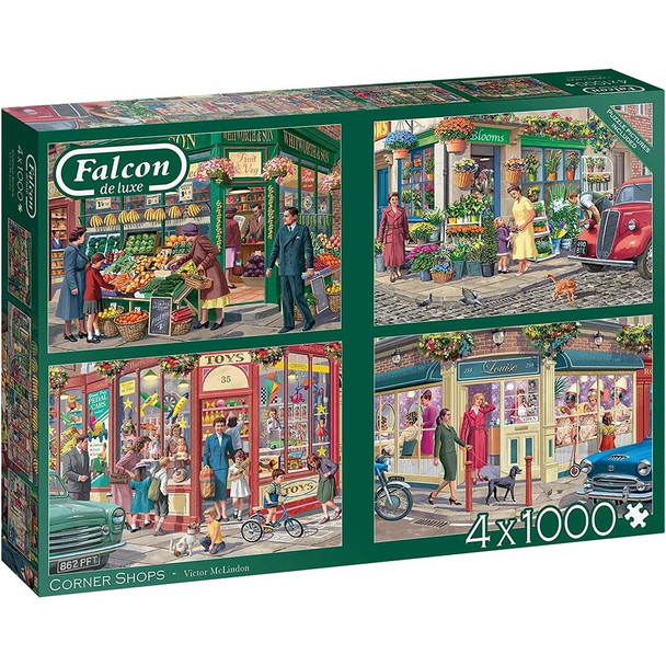 Falcon De Luxe Specials Corner Shop Series 4 x 1000 Piece Jigsaw Puzzle