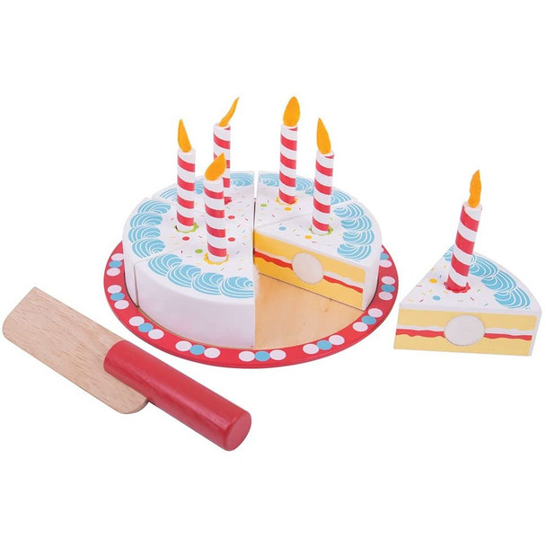 Bigjigs Toys Wooden Birthday Cake with Candles