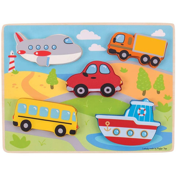 Bigjigs Chunky Lift Out Puzzle - Transport