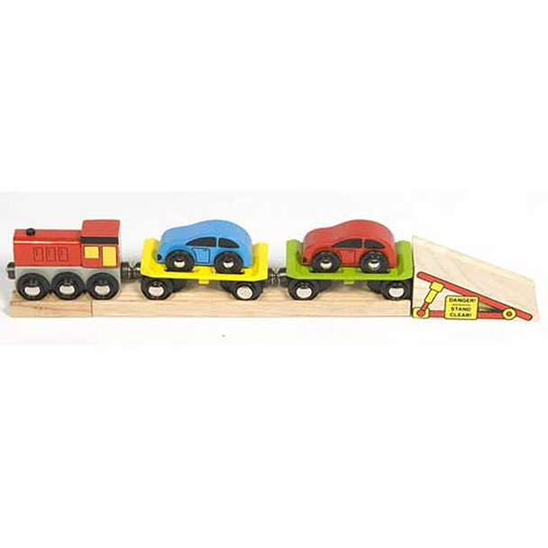 Bigjigs Wooden Railway Car Transporter Train