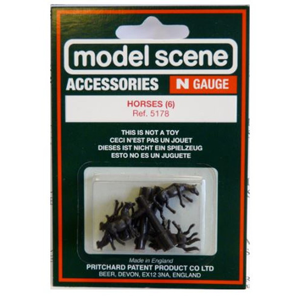 Modelscene 5178 N Gauge Horses (Pack 6)