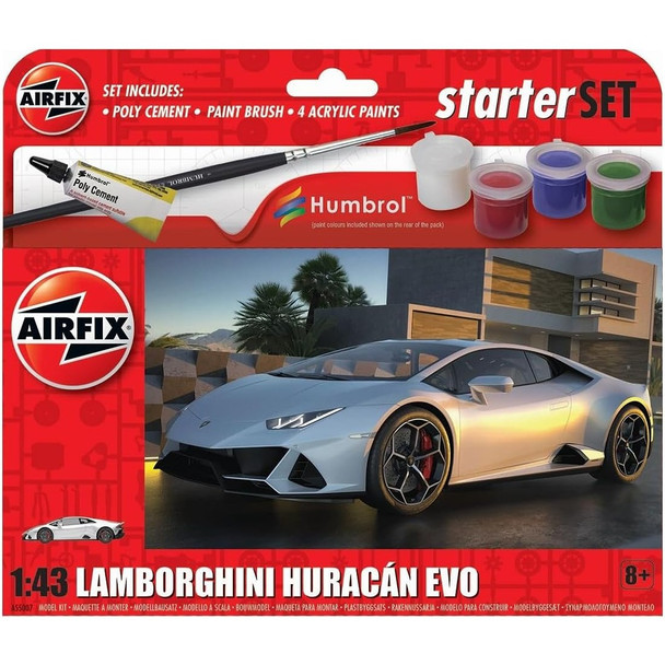 Airfix A55007 Starter Set - Lamborghini Huracan EVO 1:43 Model Kit