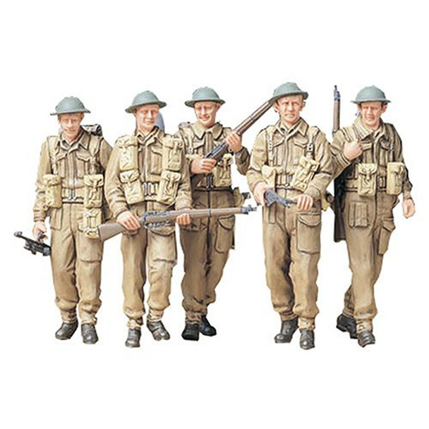 Tamiya 1:35 WWII British Infantry Patrol Group Pack, 5 Soldiers