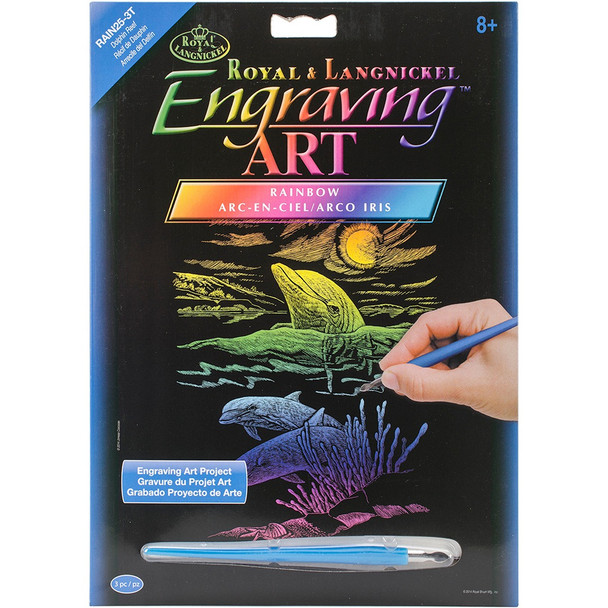 Engraving Art Rainbow - Dolphin Reef