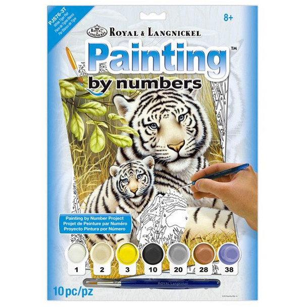 Royal & Langnickel Junior Small Paint By Number Kit - White Tiger Pair