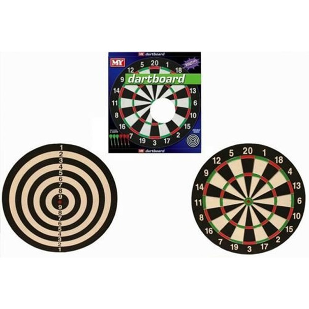 M.Y 17" Double Sided Dartboard Set with Darts