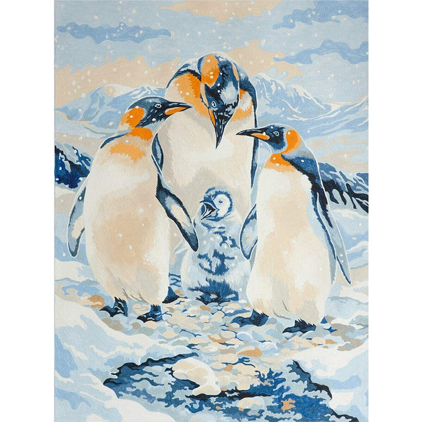 Royal Brush Paint By Number-Penguin Family