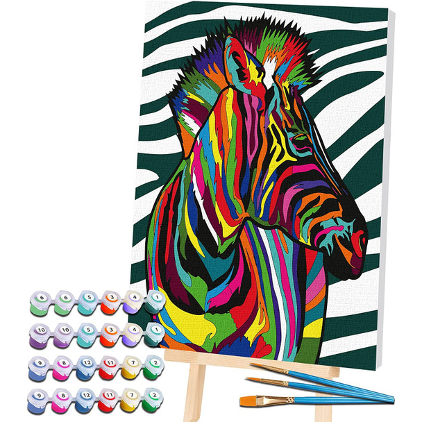 Splat Planet Zebra Paint By Numbers Art Kit