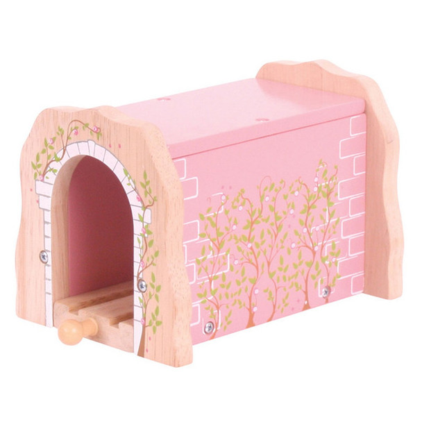 Bigjigs Wooden Rail Pink Brick Tunnel