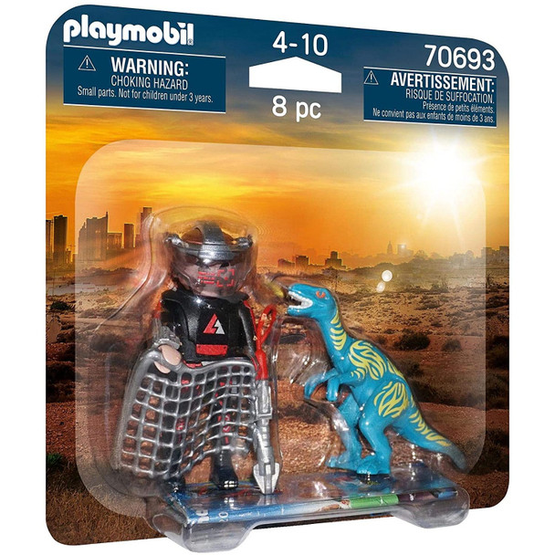 Playmobil 70693 Duopack Velociraptor With Dino Catcher