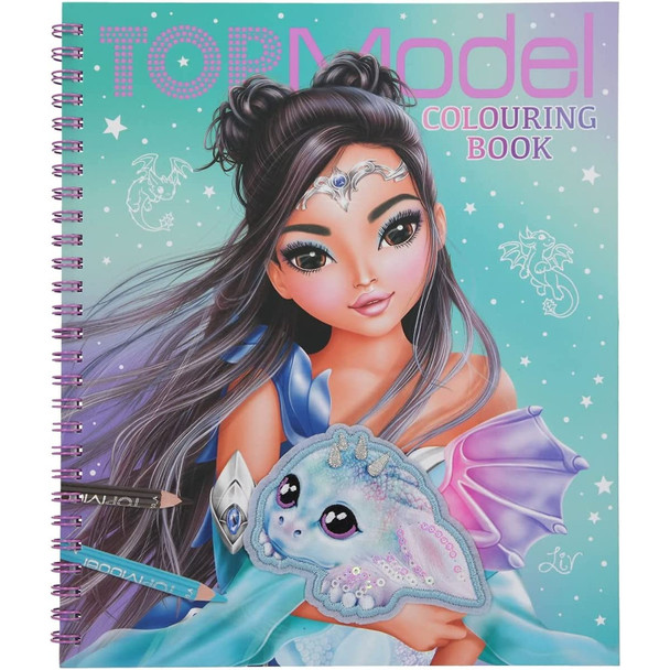 TOP Model Colouring Book With Sequins - Dragon Love