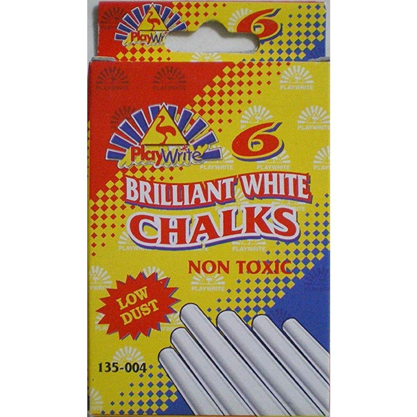 Playwrite Brilliant White Chalks 6 Pack