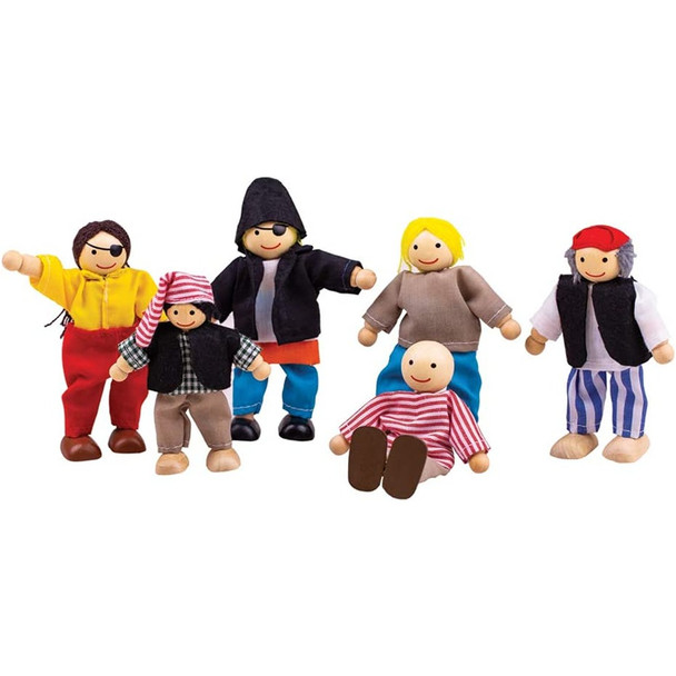 Bigjigs Toys Heritage Playset Wooden Pirate Figures