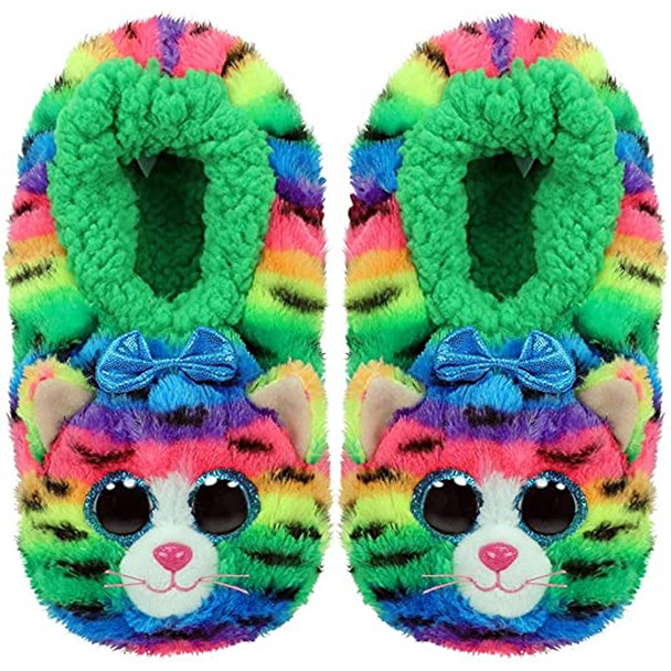 TY Tigerly the Cat Soft Plush Slippers - Small (UK Size 10J-12J)