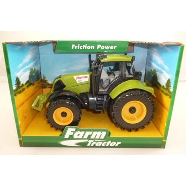 Friction Powered GREEN Farm Tractor With Opening Bonnet